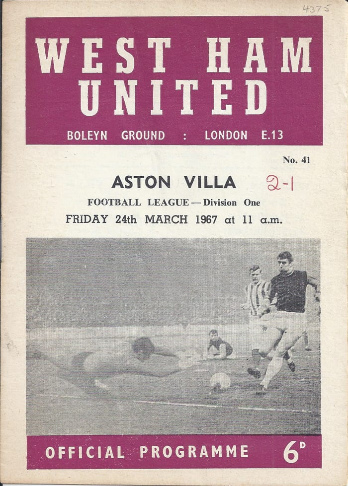 West Ham United FC v Aston Villa FC